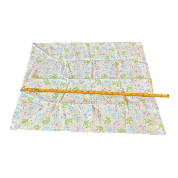 Vintage Cartoon Dog Cat Mouse Green Blue Purple Fun Print Fabric Material 1/2yd - Picture 3 of 4